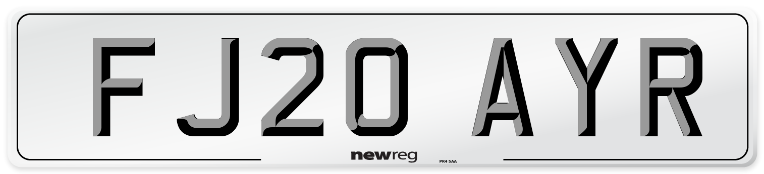 FJ20 AYR Number Plate from New Reg